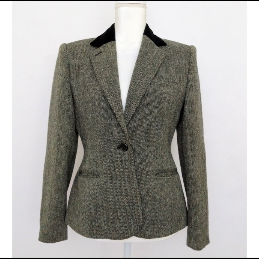Lauren Ralph Lauren Houndstooth Wool Blazer size 4